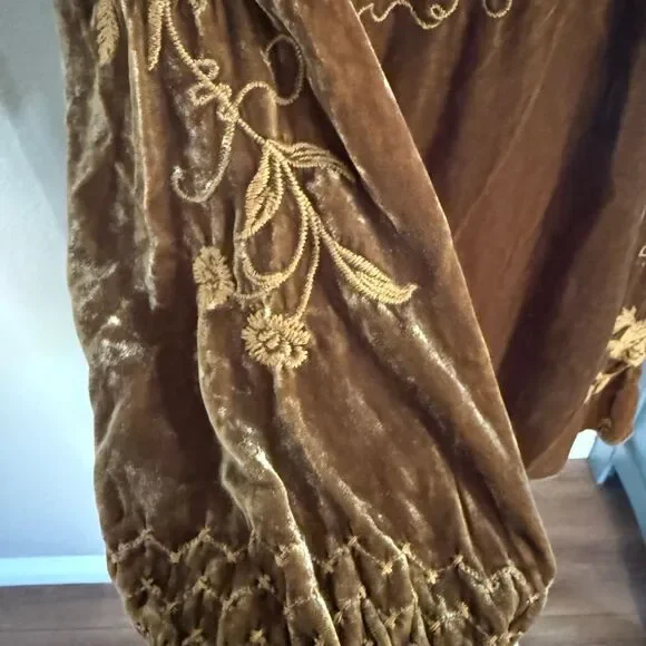 Johnny Was Velvet Tunic Peasant Blouse Large - Picture 6 of 14